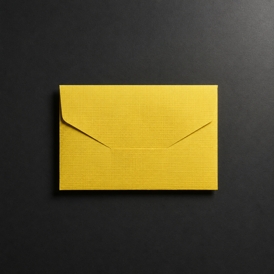 Σετ 5 Mini Gift Cards με Χειροποίητους Mustard Yellow Φακέλους