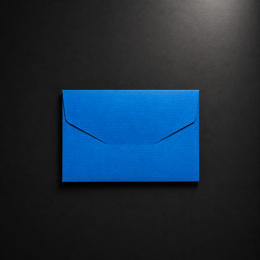 Σετ 5 Mini Cards με Χειροποίητους Royal Blue Φακέλους σε Linen Υφή.