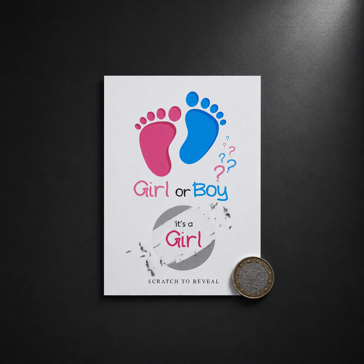 Κάρτα Πατουσάκια Gender Reveal | Κάρτα Αποκάλυψης Φύλου Μωρού