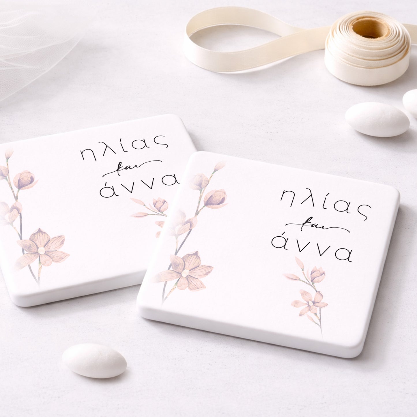 Μπομπονιέρα Γάμου πλακάκι | Nude Flower