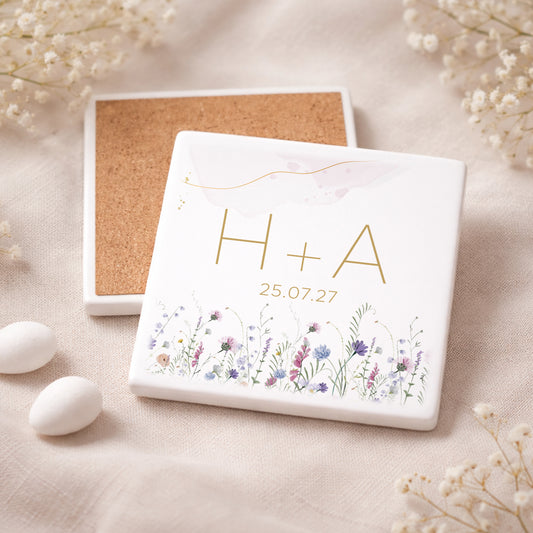 Μπομπονιέρα Γάμου Σουβέρ Coaster | Color Wild Flowers