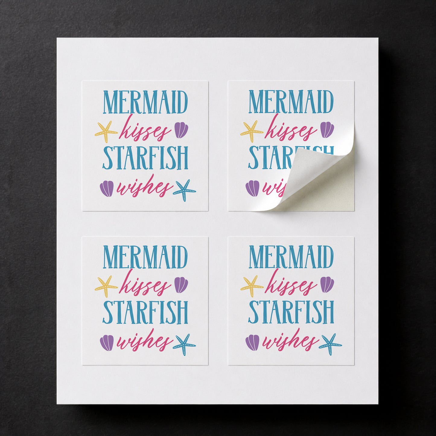 Μπομπονιέρα Βάπτισης Κύβος με Αυτοκόλλητο Mermaid