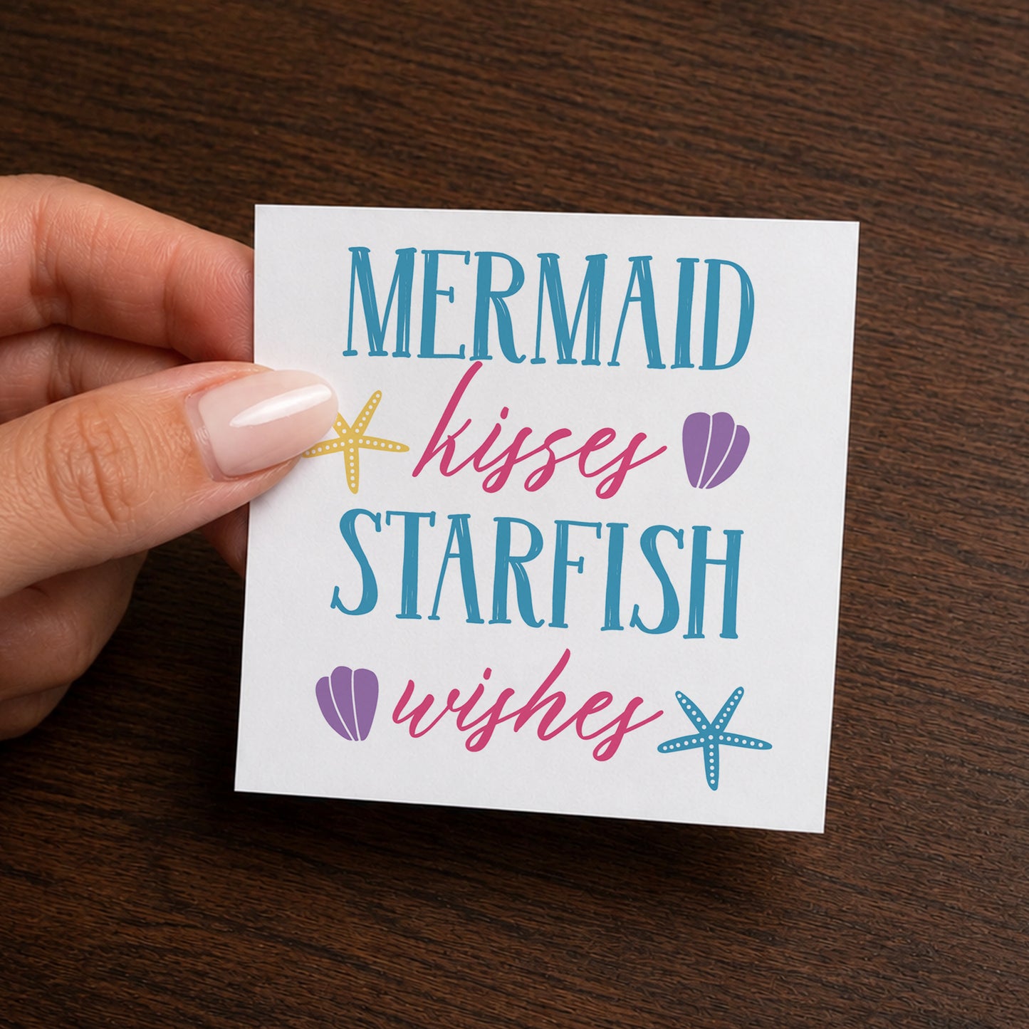 Μπομπονιέρα Βάπτισης Κύβος με Αυτοκόλλητο Mermaid
