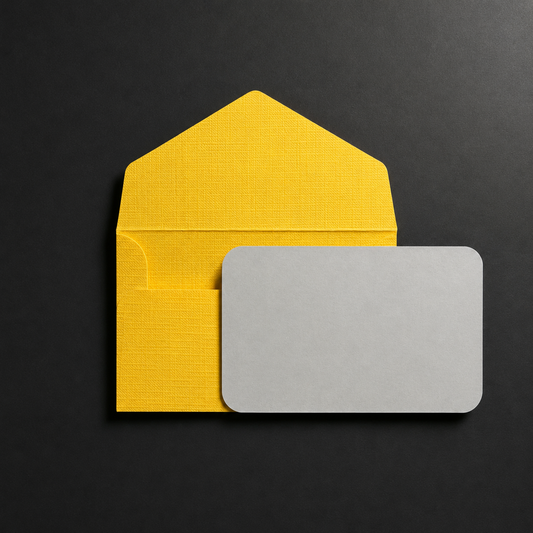 Σετ 5 Mini Gift Cards με Χειροποίητους Mustard Yellow Φακέλους