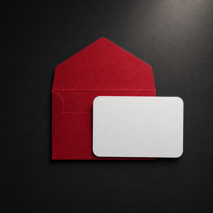 Σετ 5 Mini Gift Cards με Χειροποίητους Classic Red Φακέλους