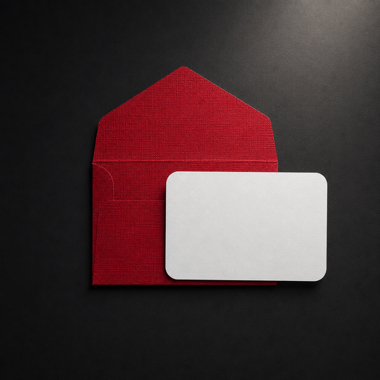 Σετ 5 Mini Gift Cards με Χειροποίητους Classic Red Φακέλους