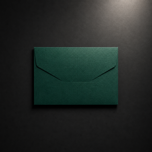 Σετ 5 Mini Gift Cards με Χειροποίητους Forest Green Φακέλους.