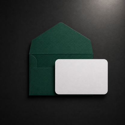 Σετ 5 Mini Gift Cards με Χειροποίητους Forest Green Φακέλους.