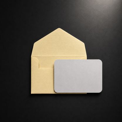 Σετ 5 Mini Gift Cards με Χειροποίητους Ivory Φακέλους