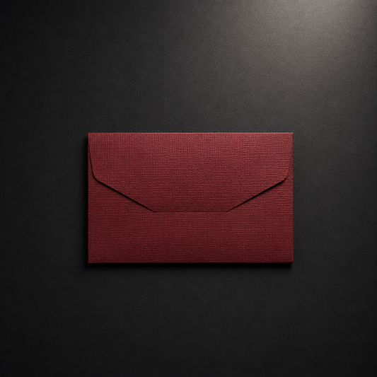 Σετ 5 Mini Cards με Χειροποίητους Burgundy Φακέλους