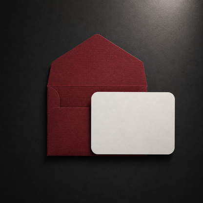 Σετ 5 Mini Cards με Χειροποίητους Burgundy Φακέλους
