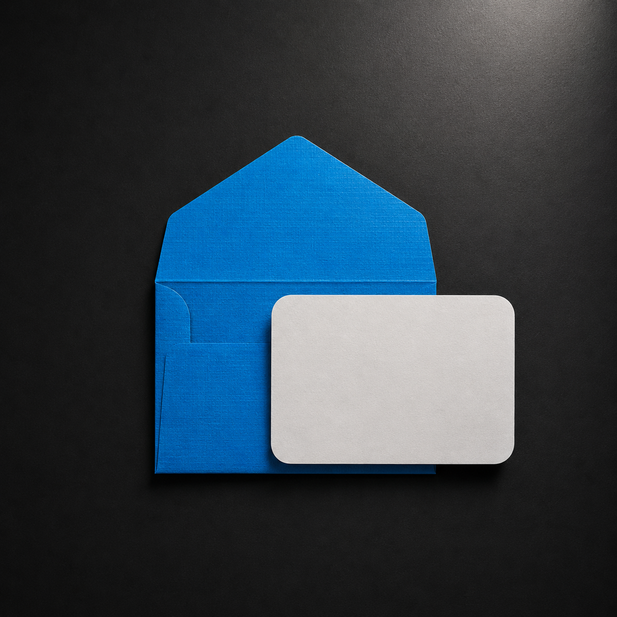Σετ 5 Mini Cards με Χειροποίητους Royal Blue Φακέλους σε Linen Υφή.