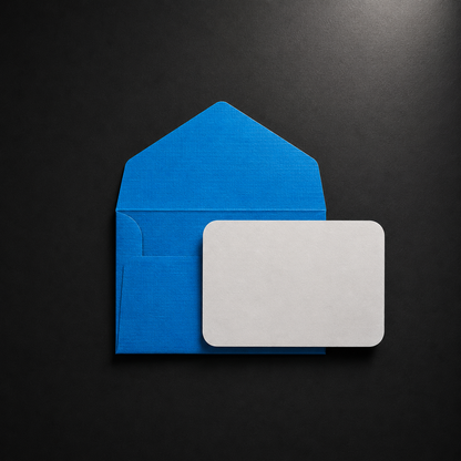 Σετ 5 Mini Cards με Χειροποίητους Royal Blue Φακέλους σε Linen Υφή.