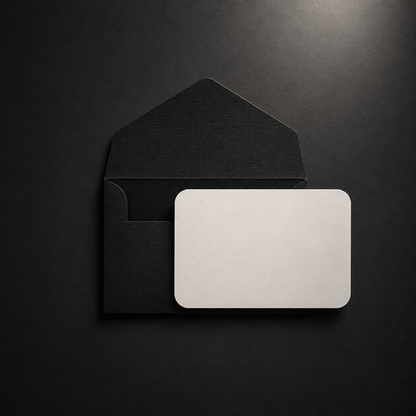Σετ 6 Mini Gift Cards με Χειροποίητους Μαύρους Φακέλους