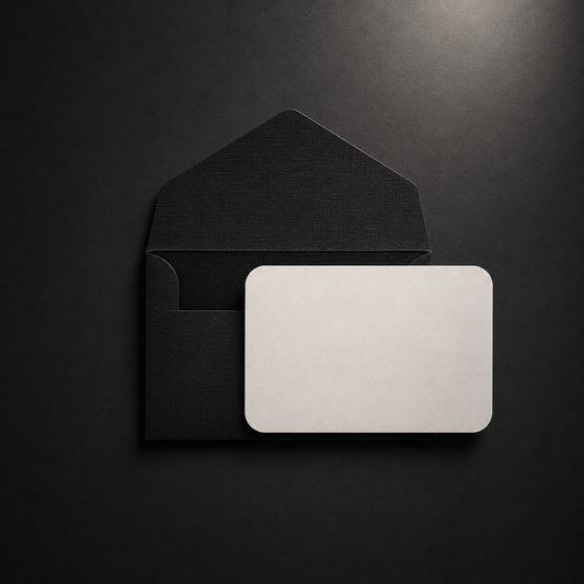 Σετ 5 Mini Gift Cards με Χειροποίητους Μαύρους Φακέλους