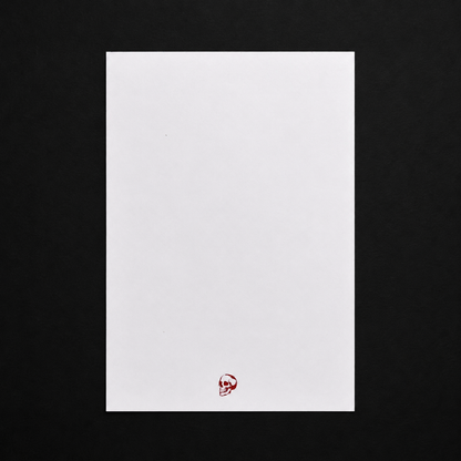 Skull Notepad με Μεταλλική Κόκκινη Θερμοτυπία