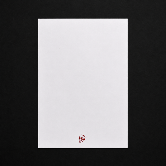 Skull Notepad με Μεταλλική Κόκκινη Θερμοτυπία