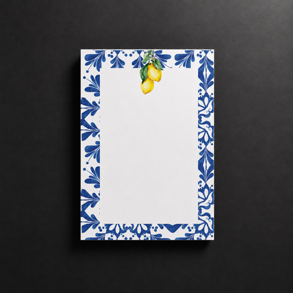 Σετ 6 Notepads Lemon Tile | Μπλοκ Σημειώσεων & Grocery List με Μεσογειακό Σχέδιο