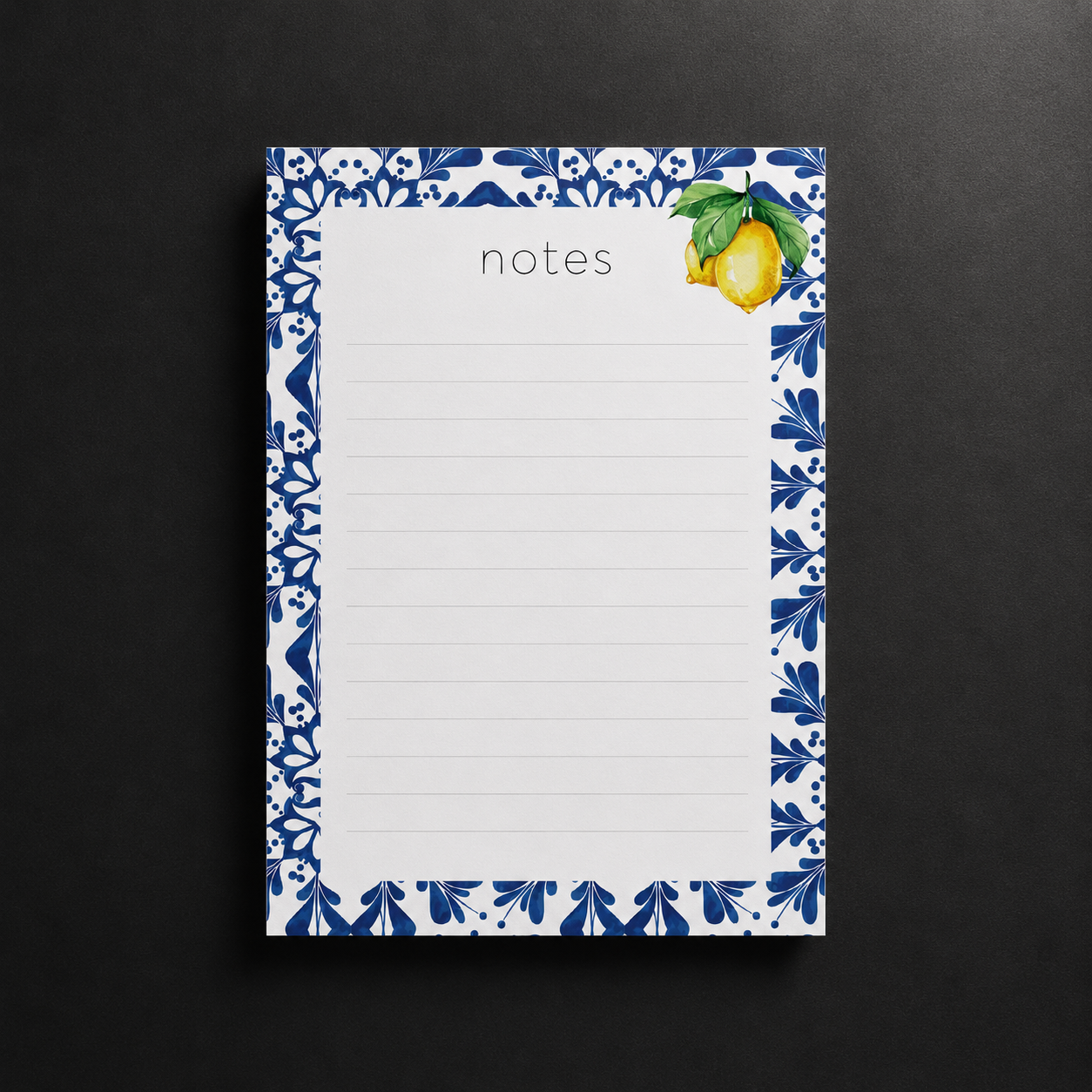 Σετ 6 Notepads Lemon Tile | Μπλοκ Σημειώσεων & Grocery List με Μεσογειακό Σχέδιο