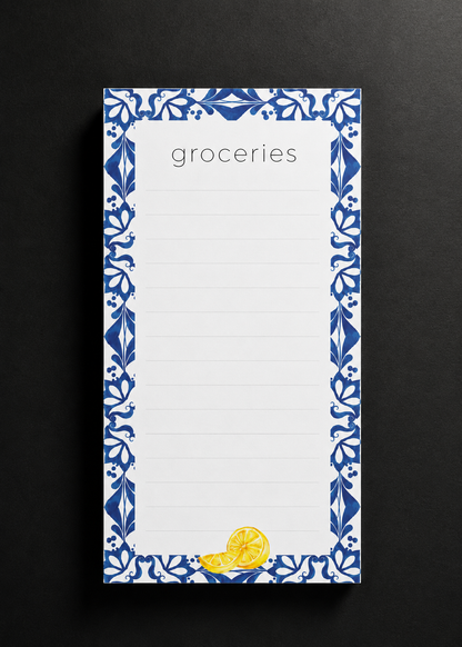 Σετ 6 Notepads Lemon Tile | Μπλοκ Σημειώσεων & Grocery List με Μεσογειακό Σχέδιο
