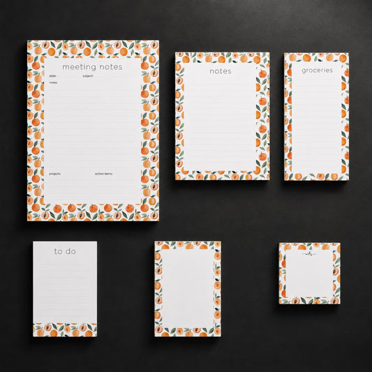 Σετ 6 Notepads Apricot Pattern | Μπλοκ Σημειώσεων & Grocery List