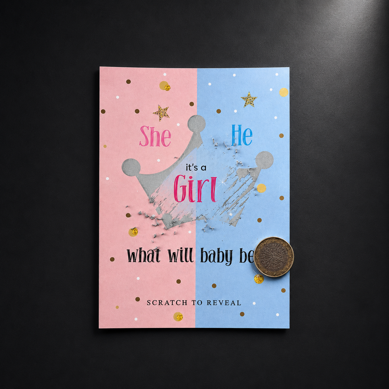 Κάρτα Στέμμα Gender Reveal | Κάρτα Αποκάλυψης Φύλου Μωρού