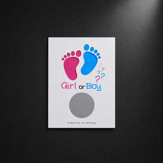 Κάρτα Πατουσάκια Gender Reveal | Κάρτα Αποκάλυψης Φύλου Μωρού