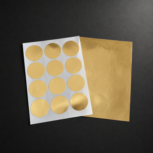 Χρυσά Στρογγυλά Αυτοκόλλητα 3,5 εκ. Metallic Gold