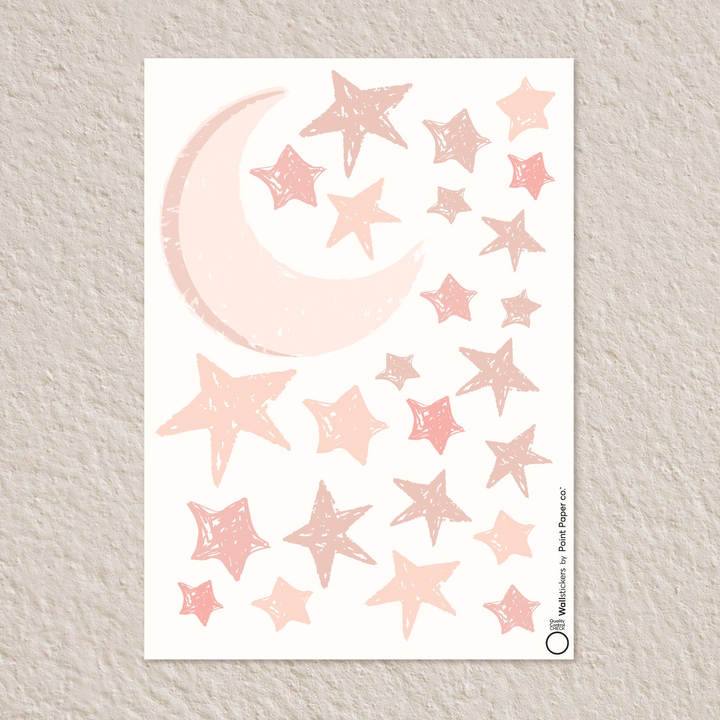 Αυτοκόλλητα Τοίχου για Παιδικό Δωμάτιο | Peachy Dreamy Moon & Stars