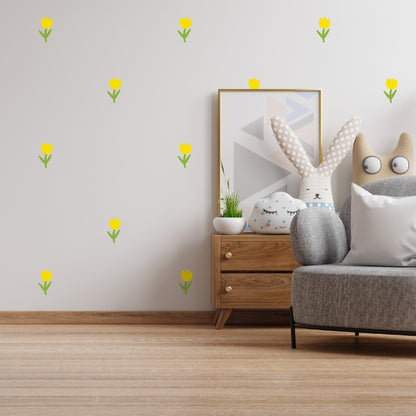 Αυτοκόλλητα Τοίχου για Παιδικό Δωμάτιο | Yellow Tulips