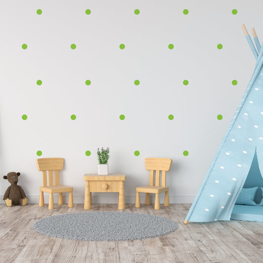 Αυτοκόλλητα Τοίχου για Παιδικό Δωμάτιο | Green Polka Dots