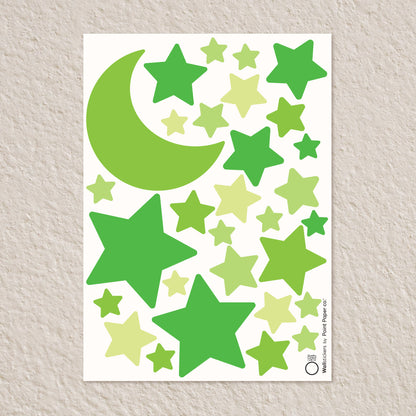 Αυτοκόλλητα Τοίχου για Παιδικό Δωμάτιο | Green Wishing Stars