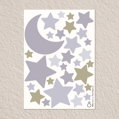 Αυτοκόλλητα Τοίχου για Παιδικό Δωμάτιο | Grey Wishing Stars