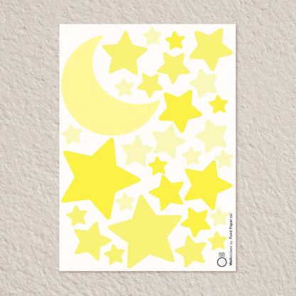 Αυτοκόλλητα Τοίχου για Παιδικό Δωμάτιο | Yellow Wishing Stars