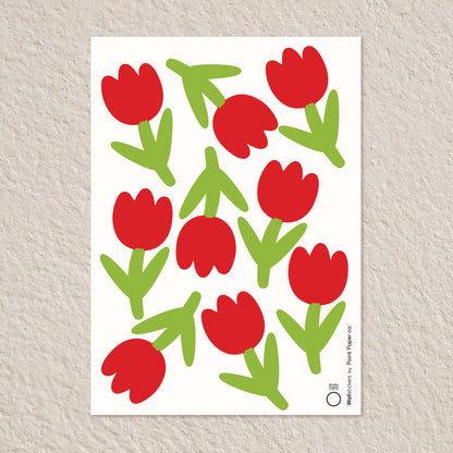 Αυτοκόλλητα Τοίχου για Παιδικό Δωμάτιο | Red Tulips
