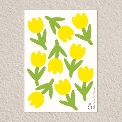 Αυτοκόλλητα Τοίχου για Παιδικό Δωμάτιο | Yellow Tulips
