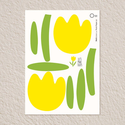 Αυτοκόλλητα Τοίχου για Παιδικό Δωμάτιο | Let's Make Yellow Tulips