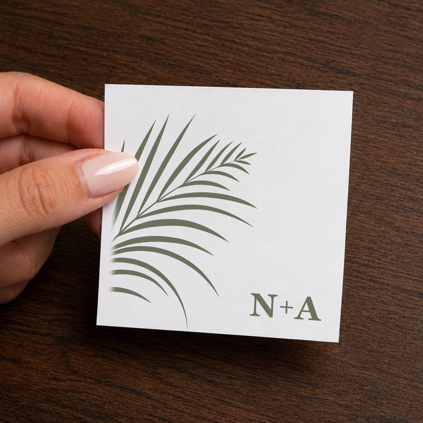 Tropical printed sticker for personalized wedding favor box.
