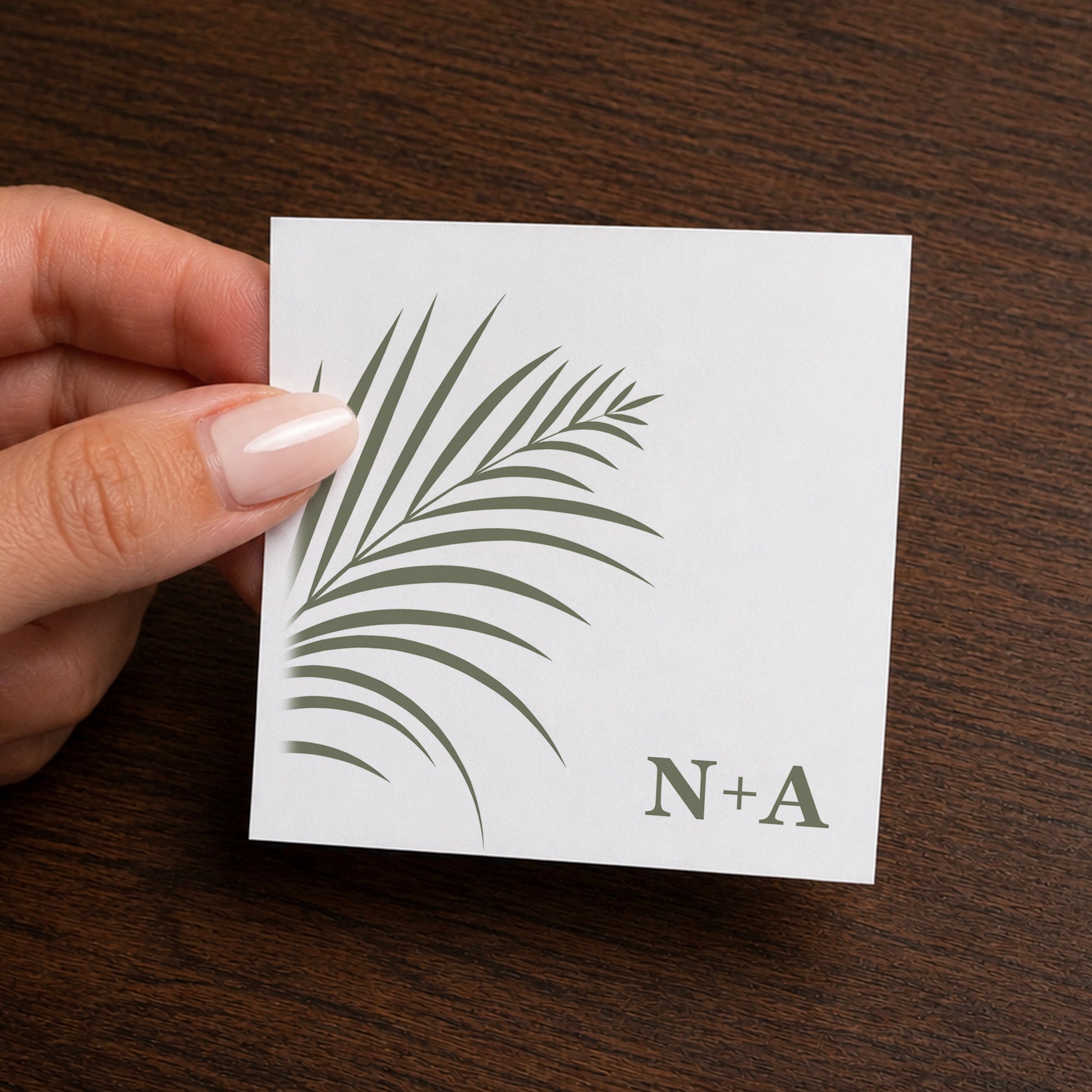 Tropical printed sticker for personalized wedding favor box.

