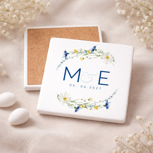 Μπομπονιέρα Γάμου Σουβέρ Coaster | Blue Wreath