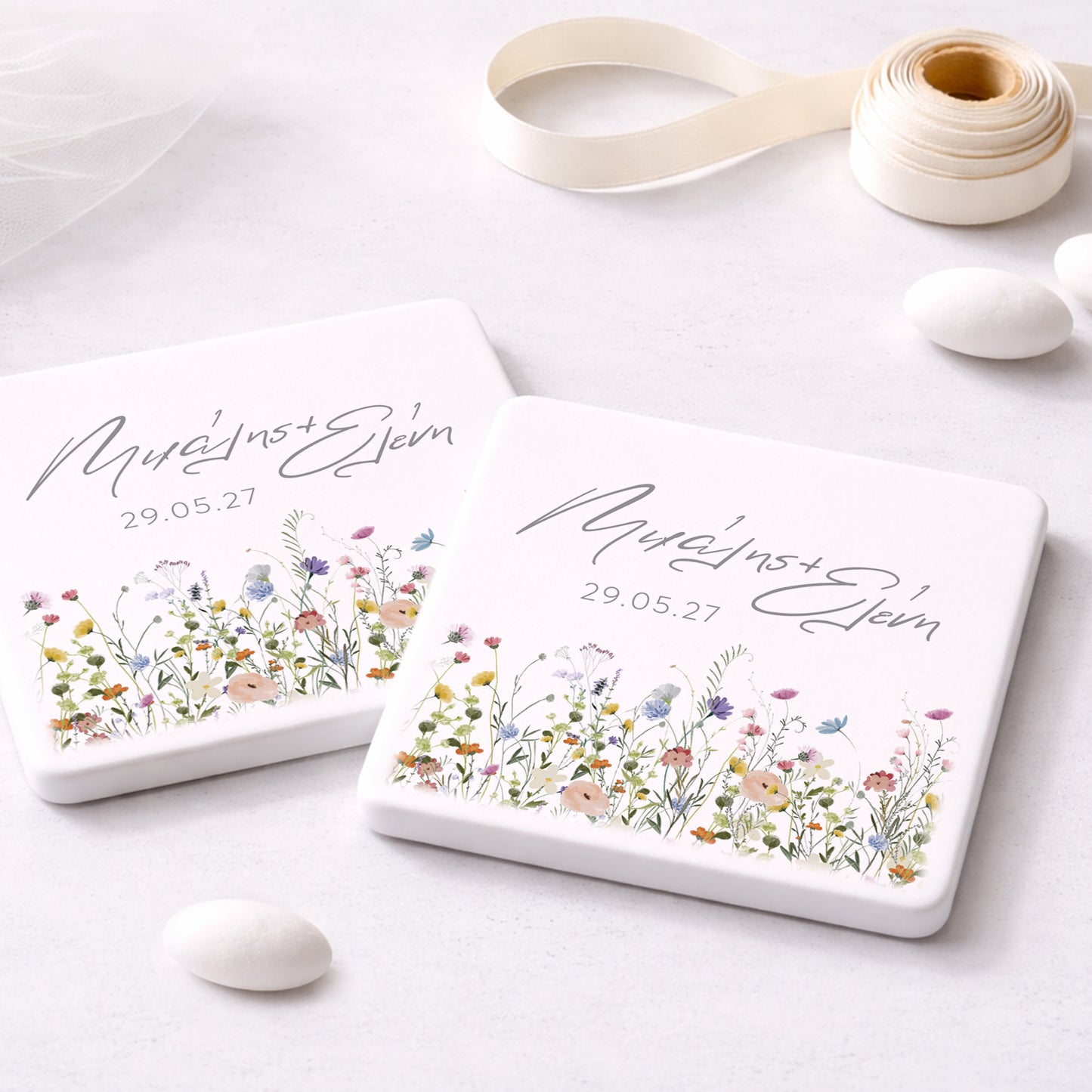 Μπομπονιέρα Γάμου Σουβέρ Coaster | Wild Flowers Field