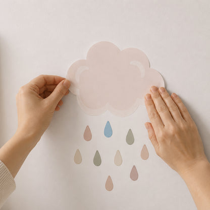 Let's Make Clouds Υφασμάτινα Αυτοκόλλητα Τοίχου για Παιδικό Δωμάτιο