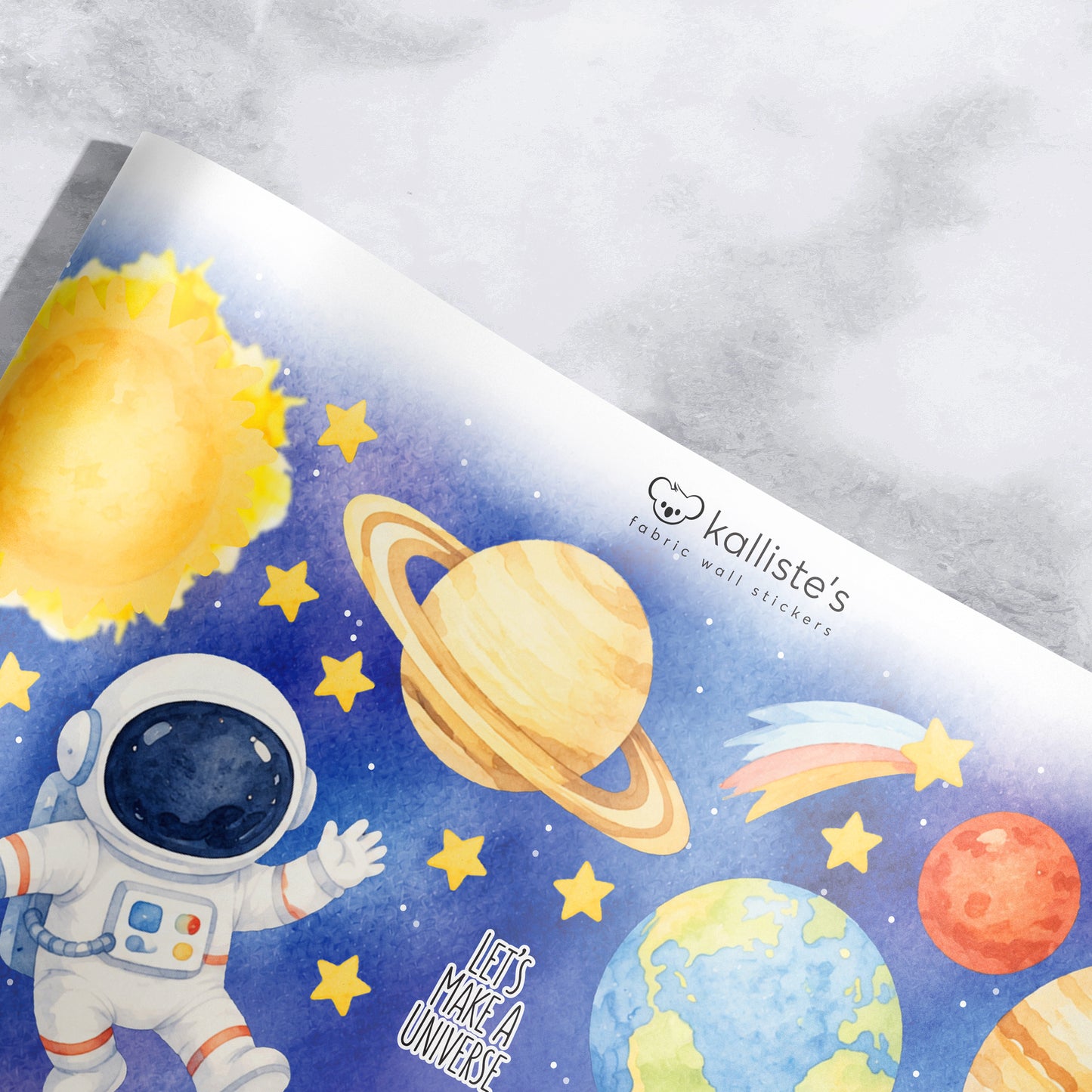 Let's Make A Universe Υφασμάτινα Αυτοκόλλητα Τοίχου για Παιδικό Δωμάτιο